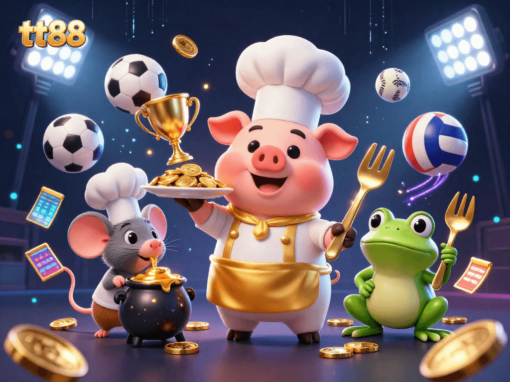 Experience exhilarating betting action with tt88 in a lively 3D casino scene featuring vibrant casino characters.