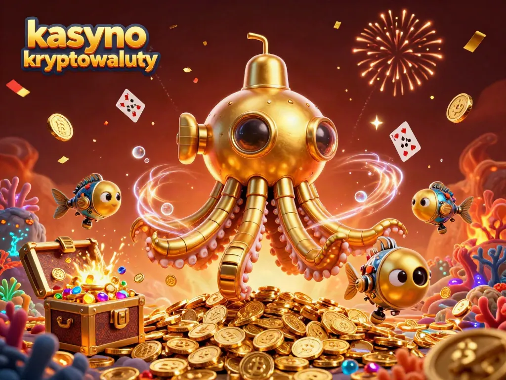 Experience thrill at kasyno kryptowaluty with a vibrant 3D digital illustration full of excitement.