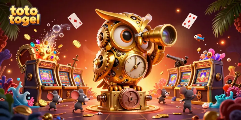 Permainan toto togel dengan slot gacor dan karakter unik di kasino yang meriah.