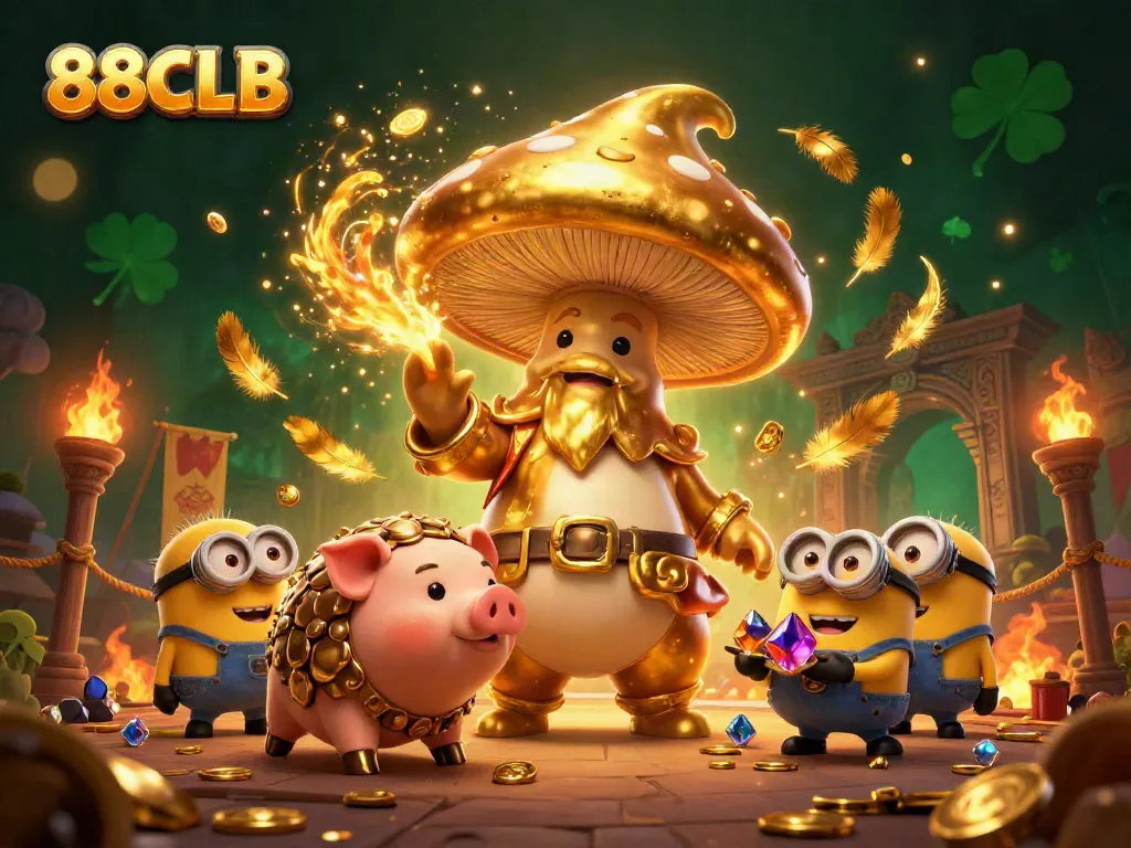Experience the magic of 88CLB with a golden wizard and treasure-filled scene.