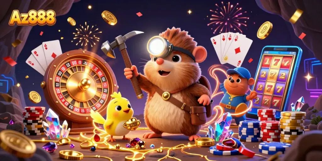 Win big at Az888 with the thrilling adventure of a treasure hunter mole and casino games.