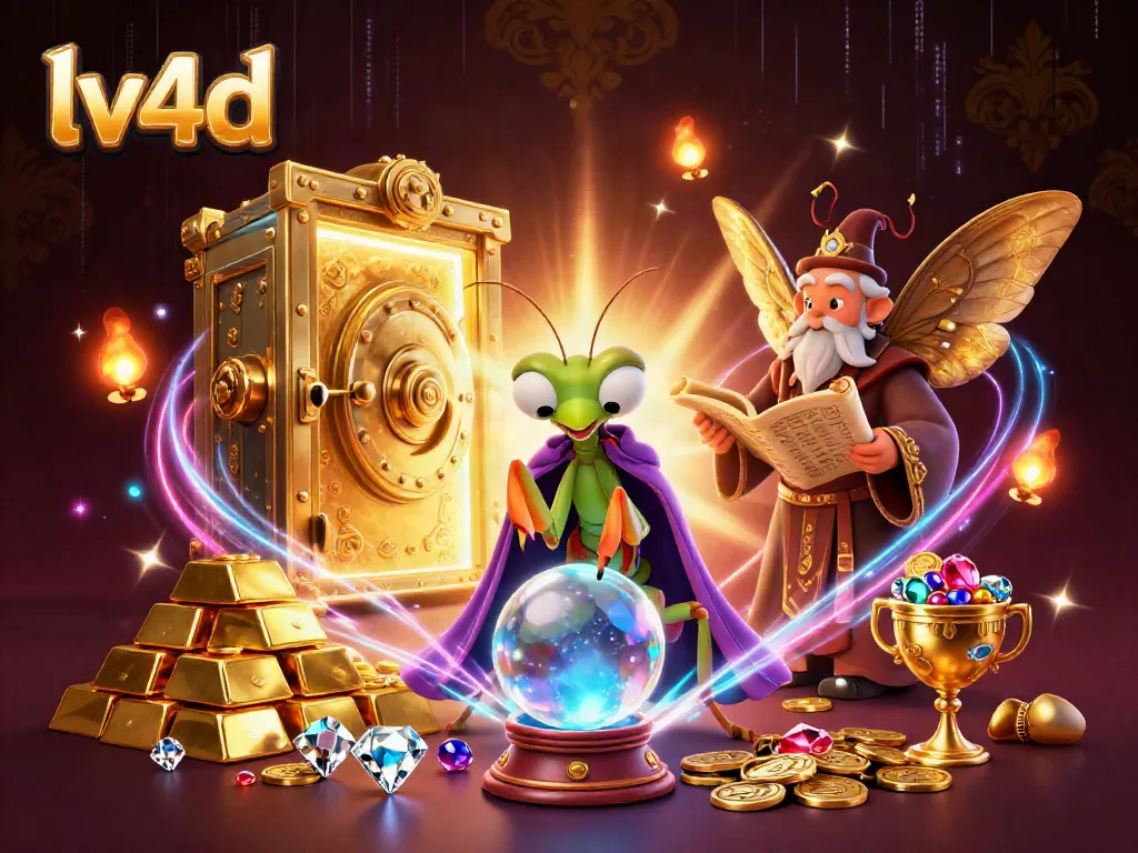 Engage with the vibrant gaming atmosphere of lv4d, featuring colorful treasures and mystical characters.