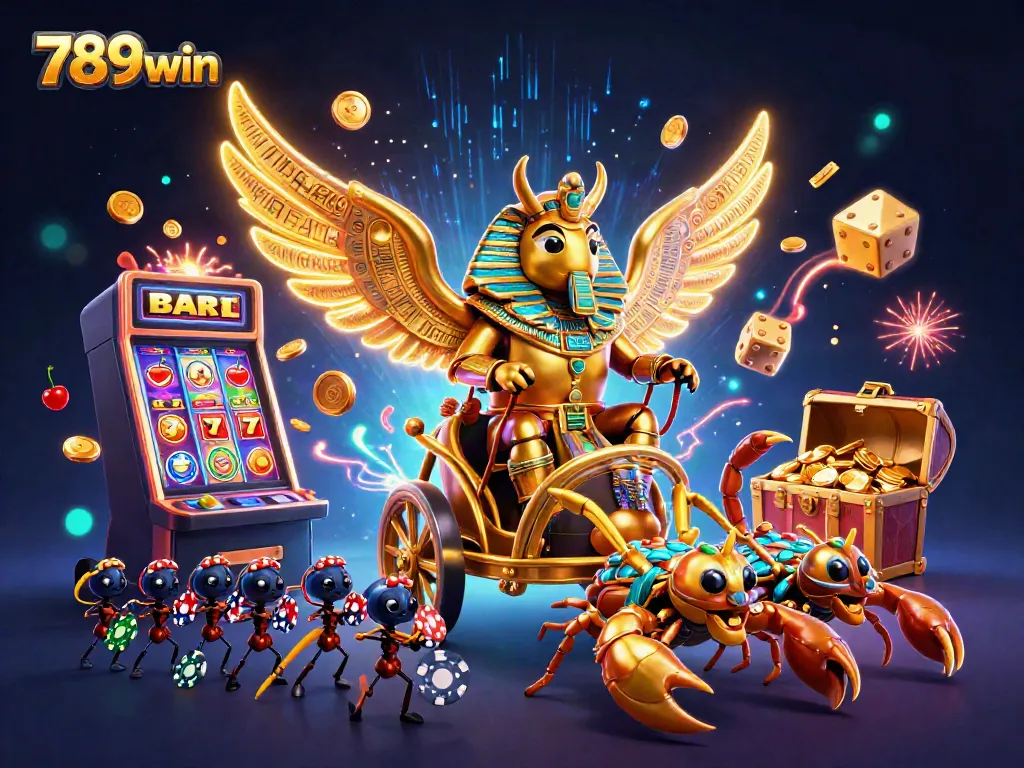 Experience thrilling jackpots with 789win's vibrant slot machine and epic chariot adventure.