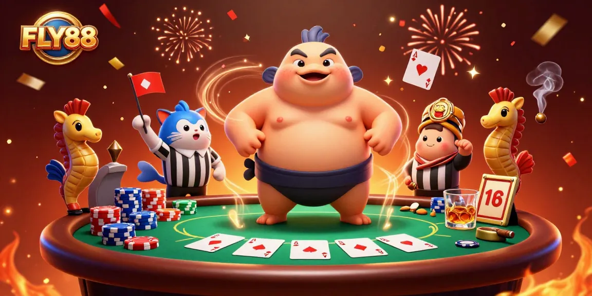 Experience thrilling gaming with FLY88 blowfish in a vibrant casino underwater scene.