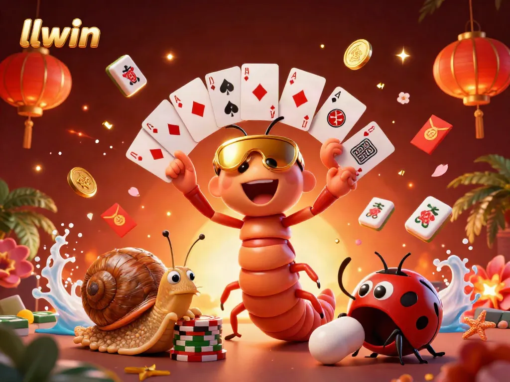 llwin players enjoy dynamic gaming with a colorful 3D illustration of a dealer and vibrant casino elements.