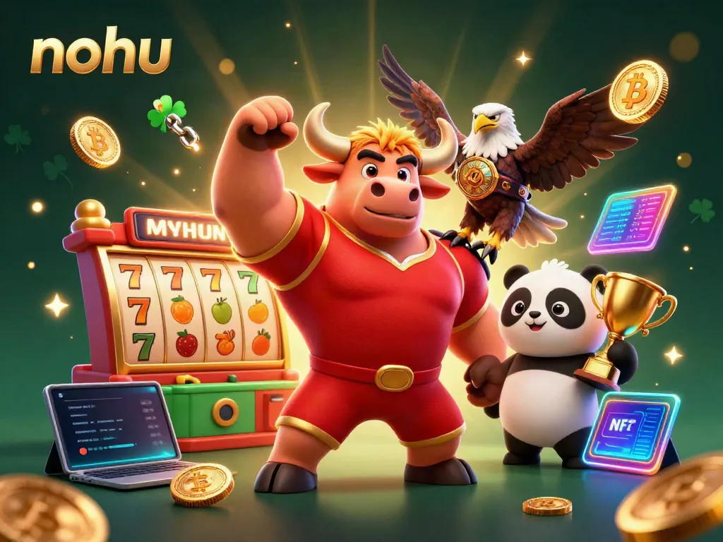 Engage in the thrill of nohu gameplay with vibrant 3D characters celebrating big wins in a casino setting.