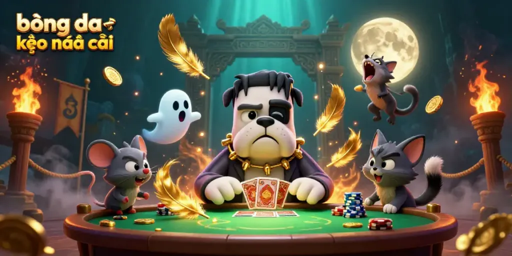 Engage in thrilling bóng đá kèo nhà cái action with a lively scene featuring unique casino characters and elements.