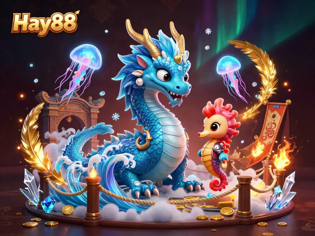 Experience the thrill of Hay88 online gaming with vibrant characters and dazzling casino elements.