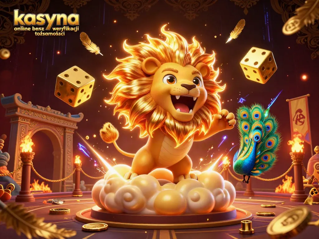 Experience the thrill of kasyna online bez weryfikacji tożsamości with our cartoon sun lion and golden dice.