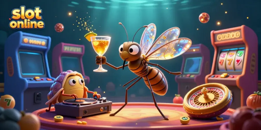Experience exciting slot online gameplay with captivating characters in a vibrant casino setting.