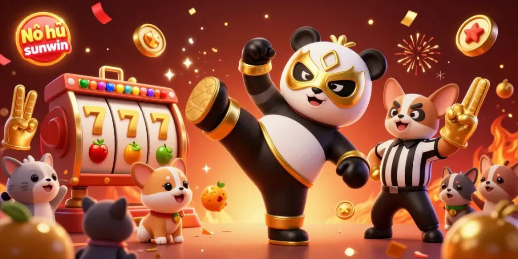 Exciting Nổ hũ sunwin slot action featuring vibrant characters and dynamic game elements.