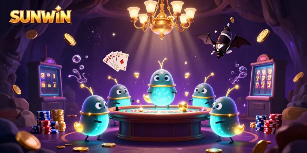 Experience exhilarating gaming at SUNWIN's vibrant bioluminescent casino.
