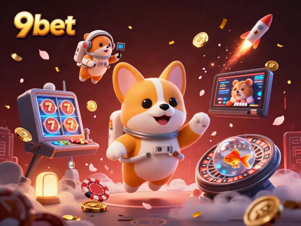 Experience the thrill of 9bet with this vibrant 3D casino scene featuring engaging characters and dynamic elements.