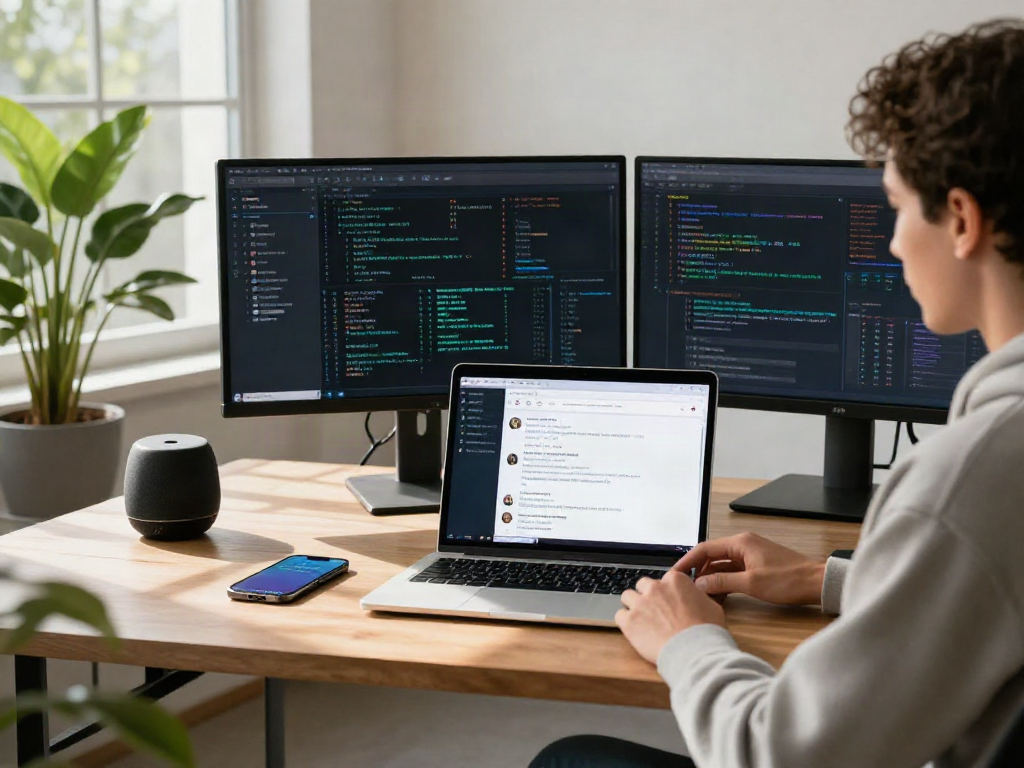 Interactive AI chat interface in a modern workspace, showcasing ai chat nsfw dynamics.