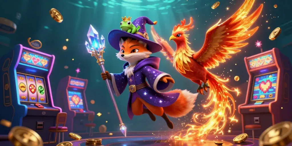 Experience winning strategies with XN88 in this captivating casino scene illustration.
