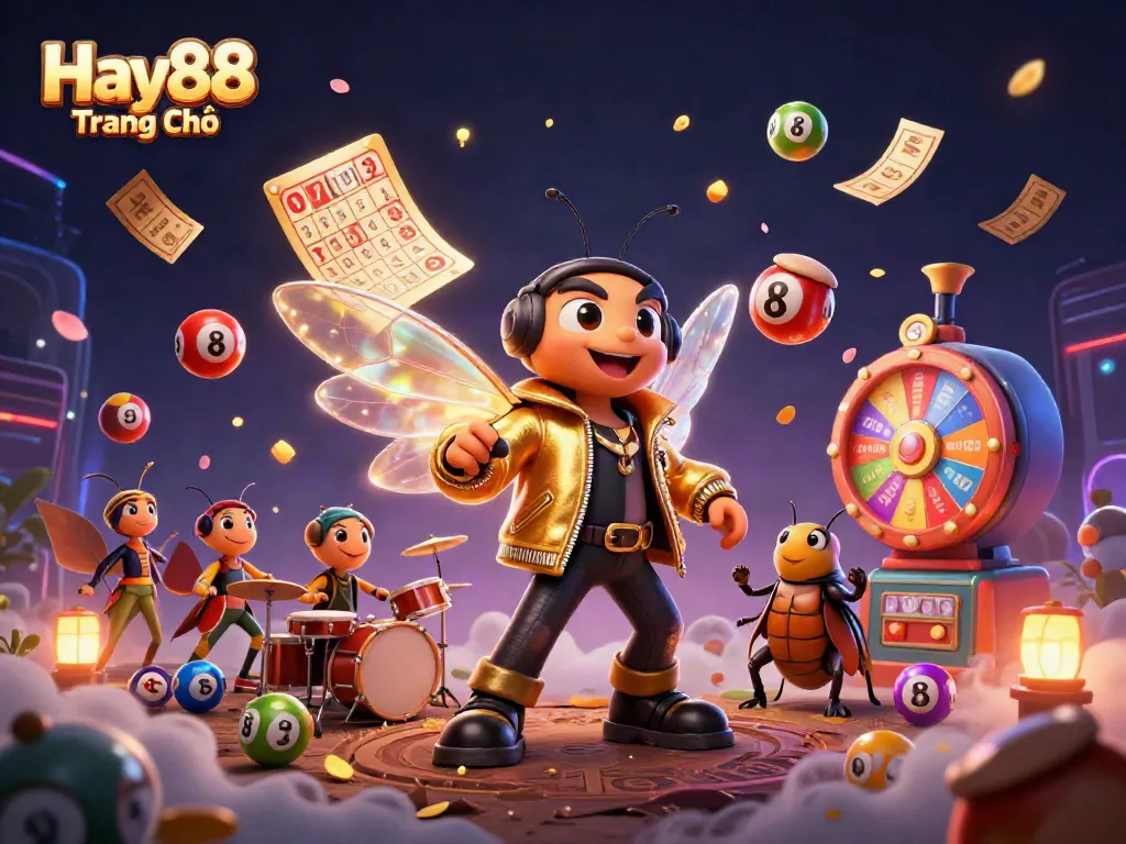 Experience dynamic gameplay at Hay88 Trang Chủ with vibrant lottery elements and exciting casino characters