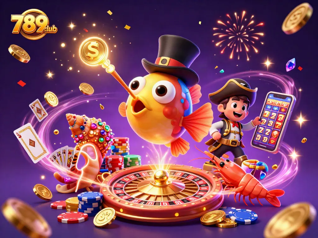 Win big with 789club's vibrant underwater casino adventure illustration