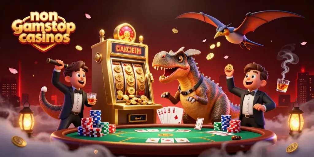 Experience the excitement of non gamstop casinos with vibrant characters and dynamic gambling elements.