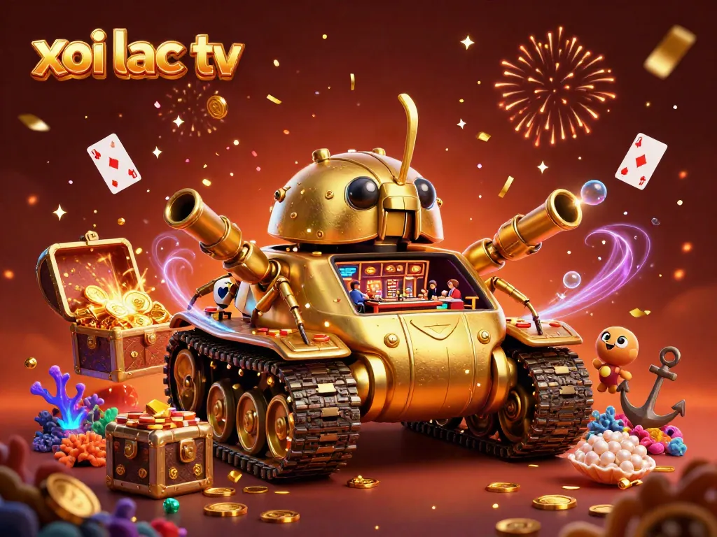Engage with xoi lac tv's vibrant casino atmosphere featuring golden beetle tank and underwater treasures.