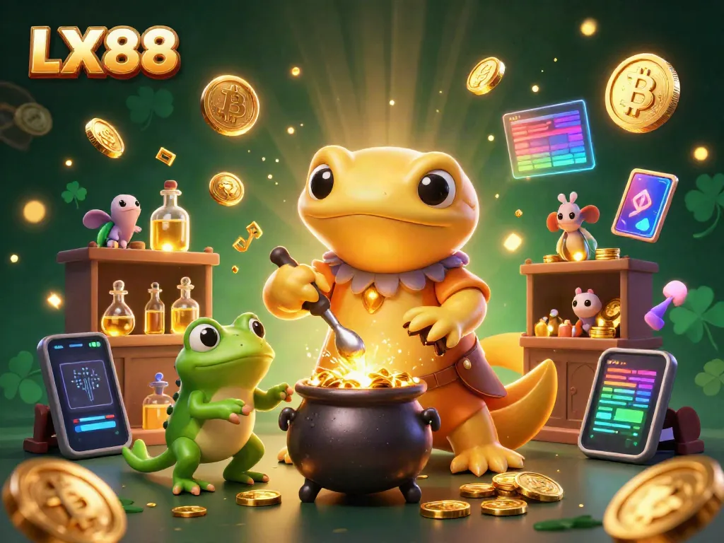 Experience the magical transformation of gold with LX88, featuring a golden salamander alchemist in action.