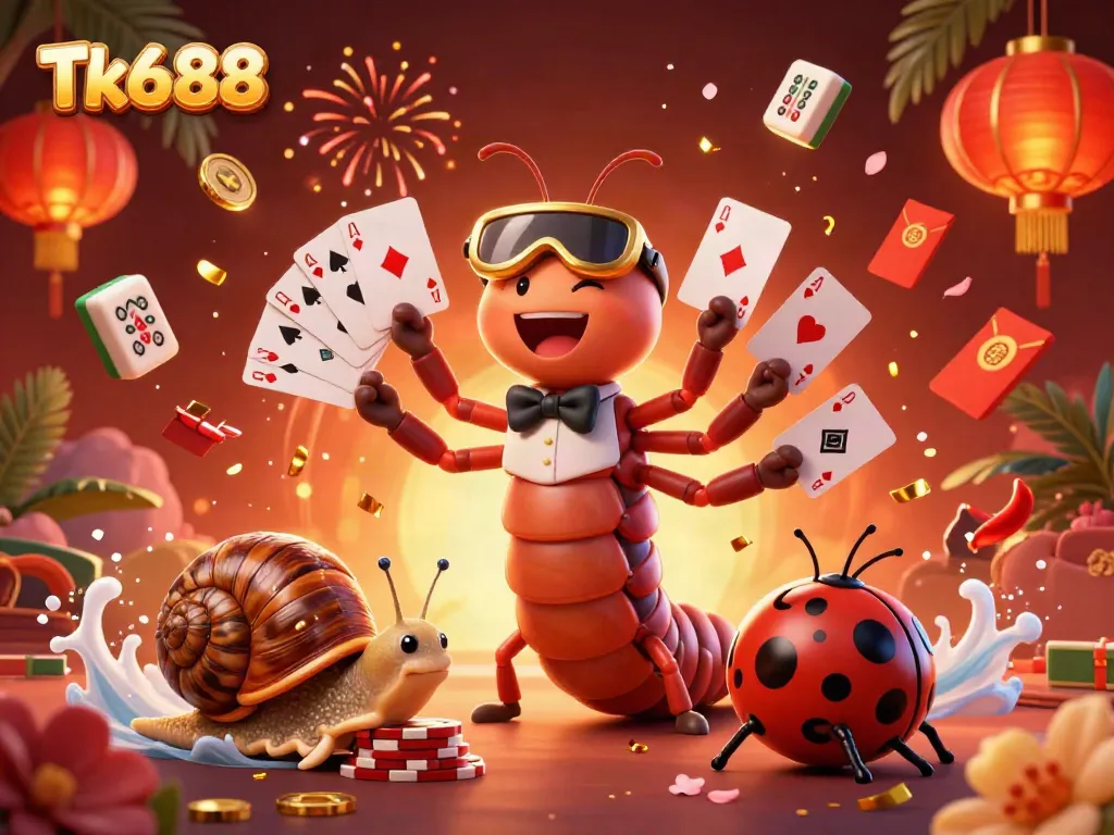 Join the fun at Tk688 Casino with vibrant gaming elements and exciting characters!