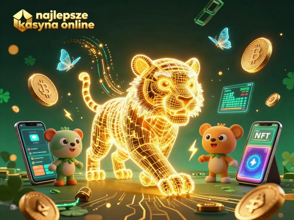 Experience the thrilling action at najlepsze kasyna online, where a golden tiger roams a vibrant digital casino.