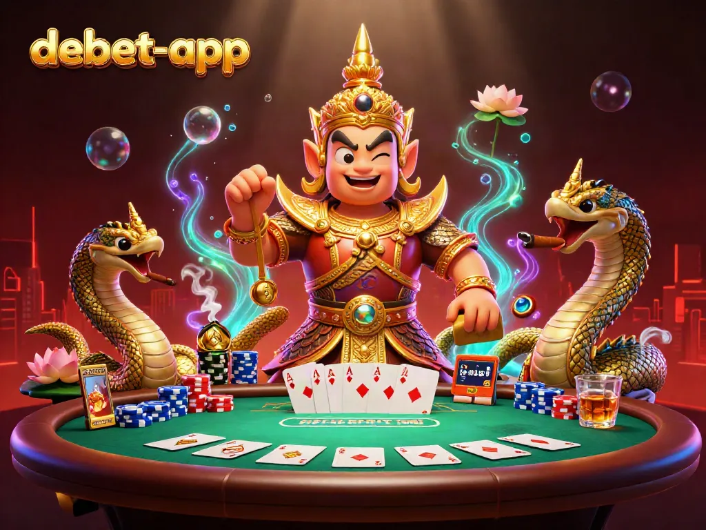 Engage in thrilling gameplay with debet-app's dynamic poker scene featuring vibrant characters and rich details.